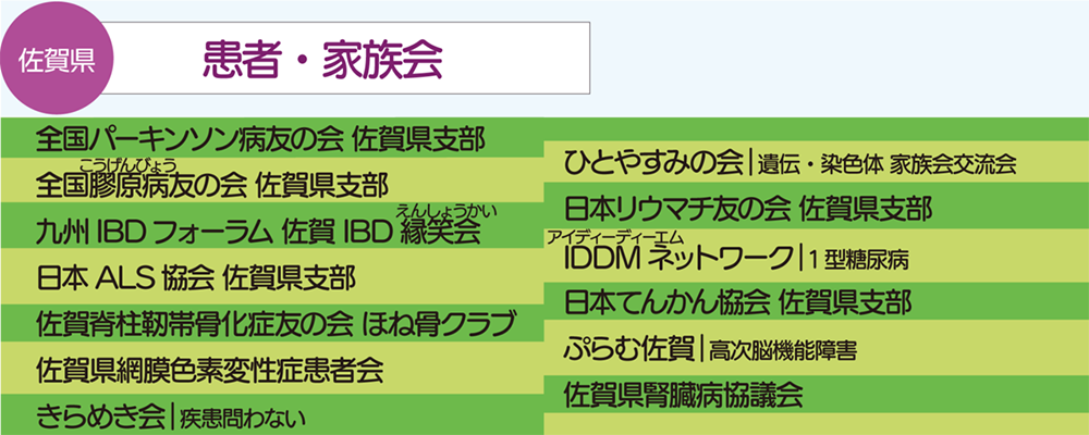 佐賀県内の患者会・家族会